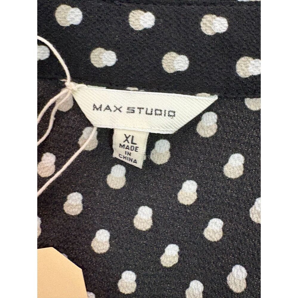Max Studio Chiffon Midi Shirtdress Polka Dot XL - Picture 5 of 7